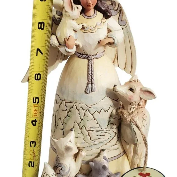 Jim Shore Christmas Angel Peace to All Woodland Animals Deer Fox Racoon Bunny - Picture 15 of 16
